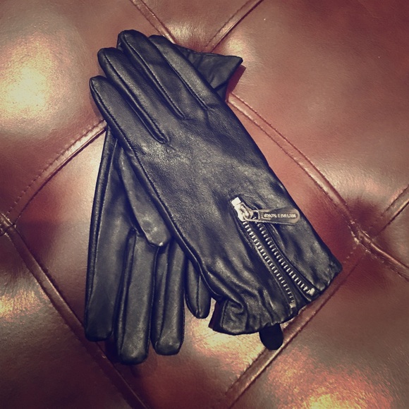 Michael Kors black leather gloves sz S - Picture 1 of 1